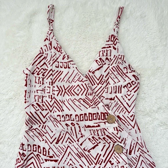 Forever 21 Contemporary Geometric Print Mini Dress Women’s XS Linen Blend Casual - Picture 2 of 9